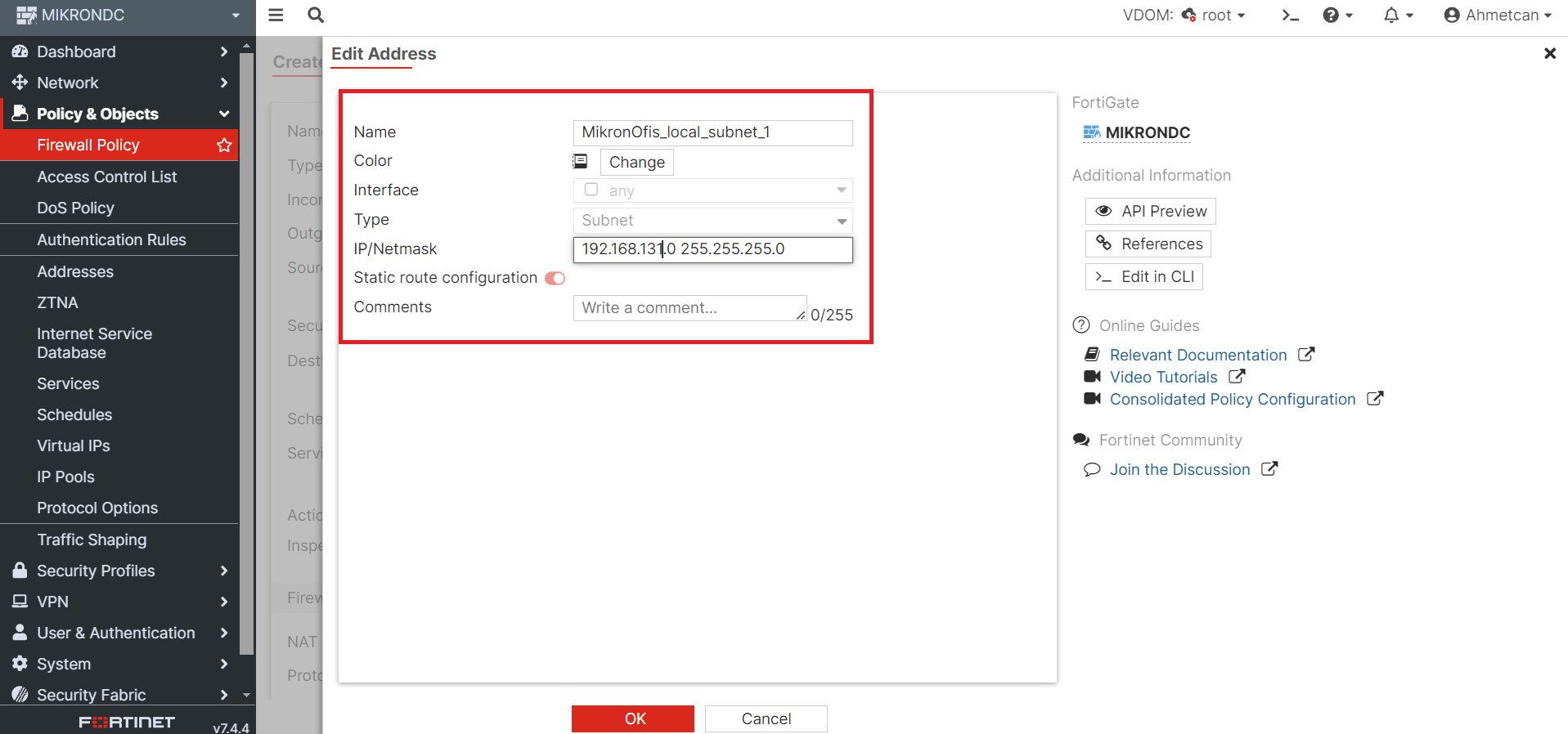 Fortigate - Ruijie IPSec VPN Kurulumu