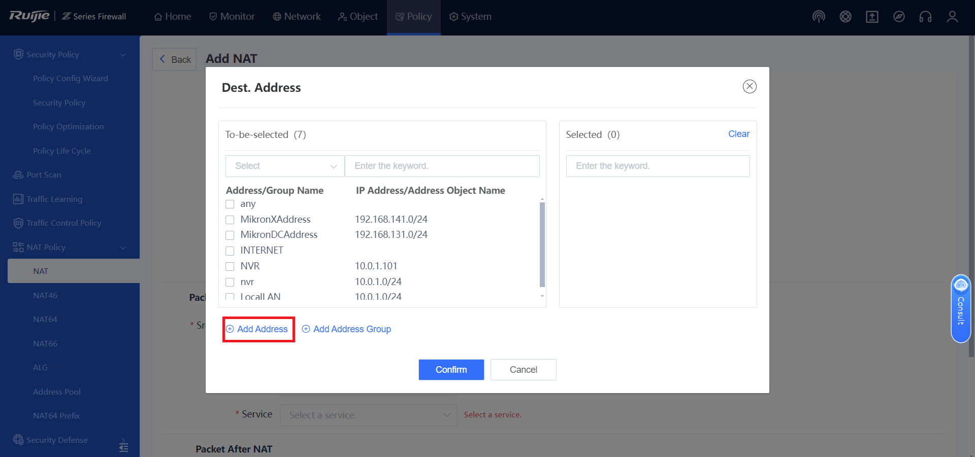 Ruijie Firewall Port Forwarding