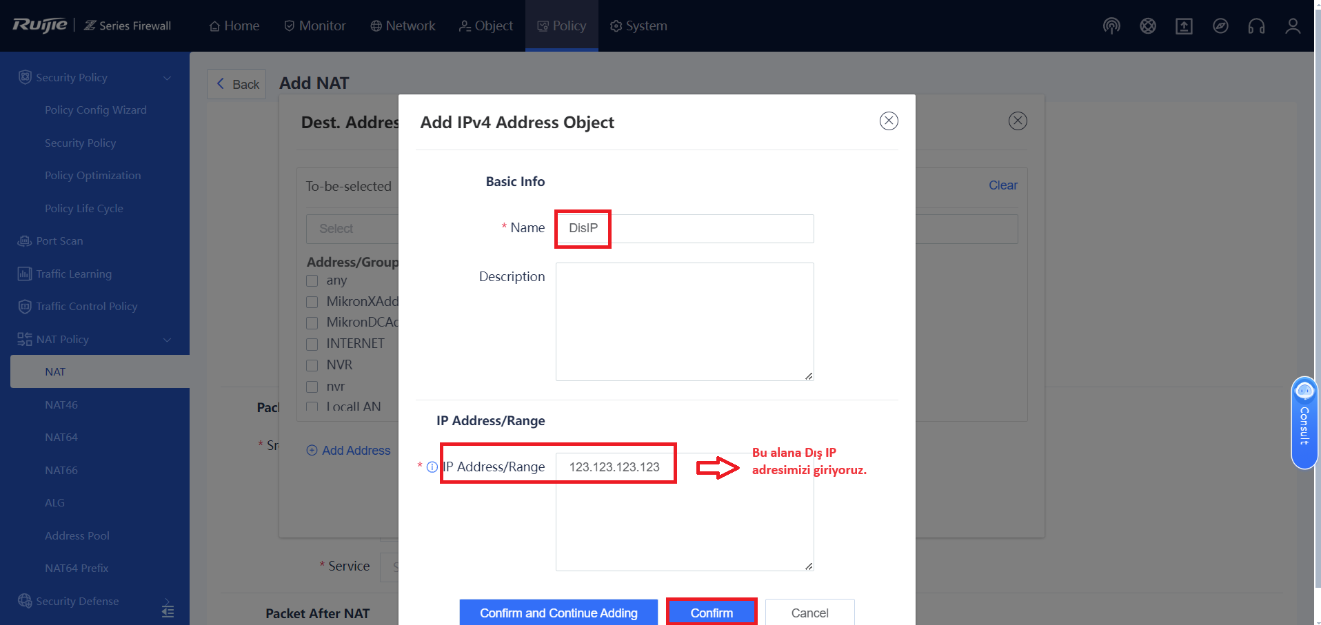 Ruijie Firewall Port Forwarding