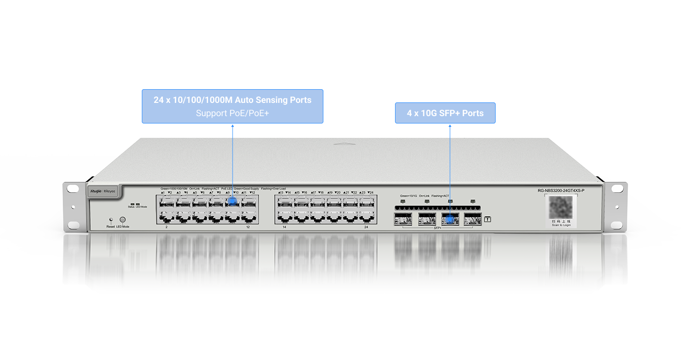 Reyee RG-NBS3200-24GT4XS-P 24 Port Gigabit Network PoE Switch